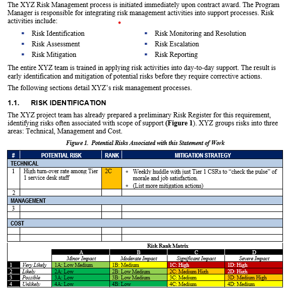 Risk Management Approach Template