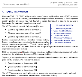 Image of first page of executive summary template