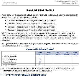 Past Performance Section Template – The Federal Proposal Experts